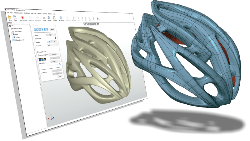 Quicksurface helmet rendering